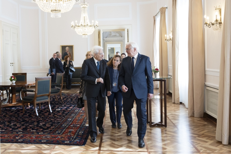 Il Presidente della Repubblica, Sergio Mattarella, con Frank-Walter Steinmeier, Presidente della Repubblica Federale di Germania.