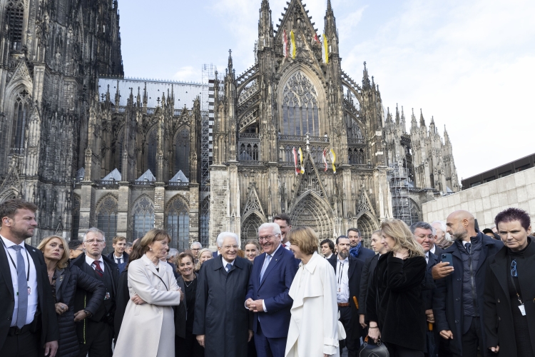 Il Presidente della Repubblica, Sergio Mattarella, con Frank-Walter Steinmeier, Presidente della Repubblica Federale di Germania, a Colonia.