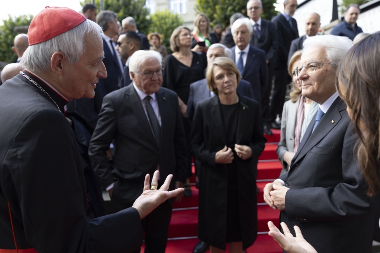 Il Presidente della Repubblica Sergio Mattarella con Frank-Walter Steinmeier, Presidente della Repubblica Federale di Germania, a Marzabotto in occasione delle celebrazioni per l’80° anniversario degli eccidi di Monte Sole 