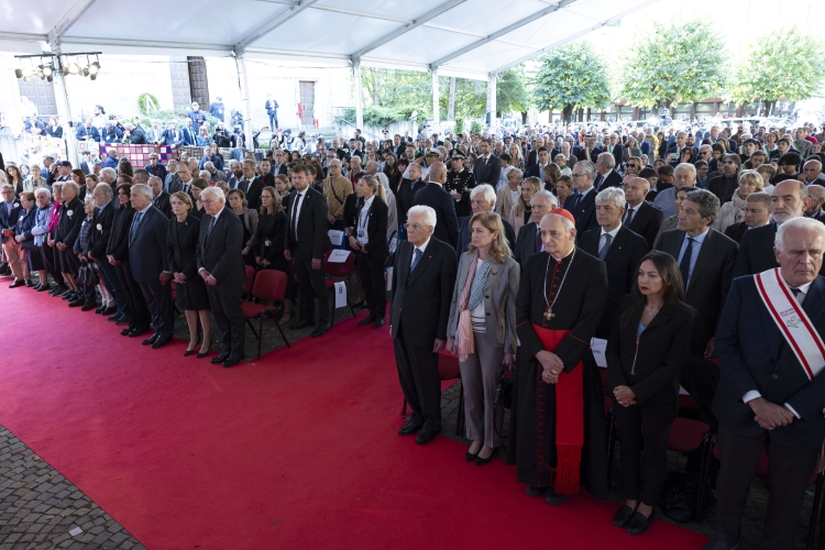Il Presidente della Repubblica Sergio Mattarella con Frank-Walter Steinmeier, Presidente della Repubblica Federale di Germania, a Marzabotto in occasione delle celebrazioni per l’80° anniversario degli eccidi di Monte Sole
