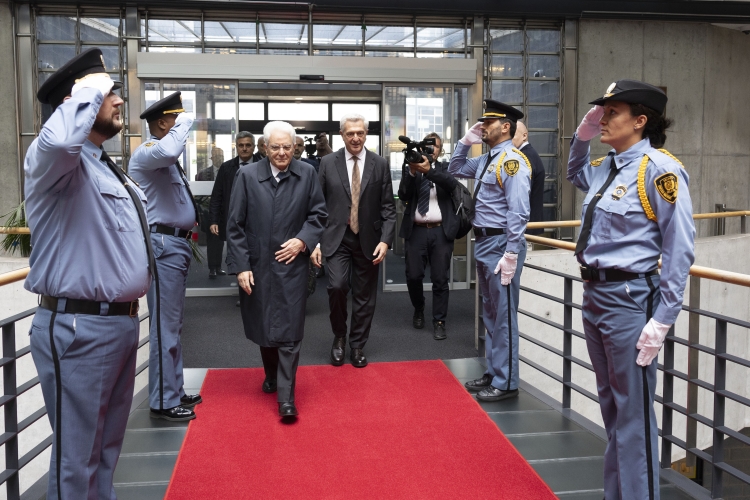 Il Presidente della Repubblica, Sergio Mattarella, con Filippo Grandi, Alto Commissariato delle Nazioni Unite per i Rifugiati (UNHCR).