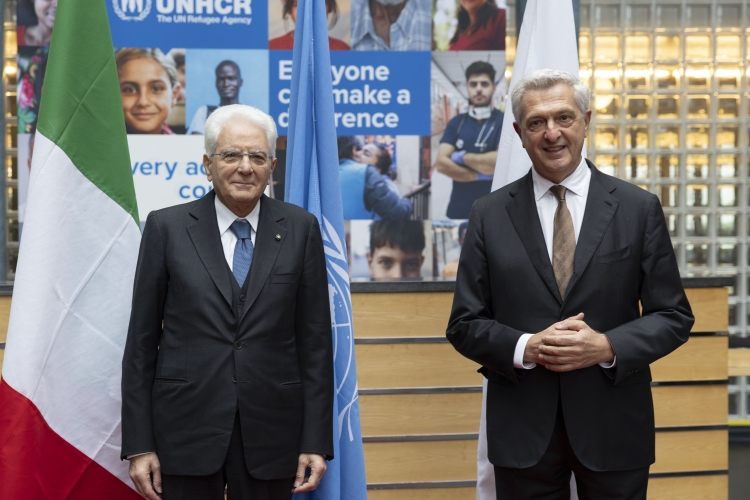 Il Presidente della Repubblica, Sergio Mattarella, con Filippo Grandi, Alto Commissariato delle Nazioni Unite per i Rifugiati (UNHCR).