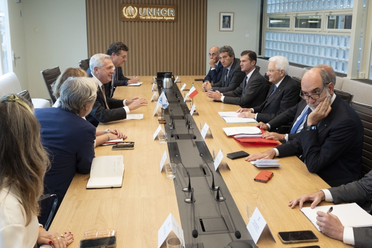 Il Presidente della Repubblica, Sergio Mattarella, con Filippo Grandi, Alto Commissariato delle Nazioni Unite per i Rifugiati (UNHCR).