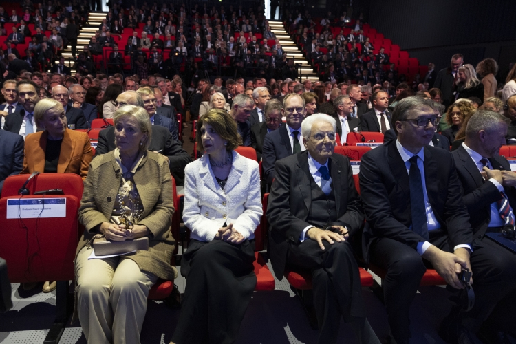 Il Presidente della Repubblica Sergio Mattarella all’Auditorium del Science Gateway, per la celebrazione dei 70 anni del CERN.