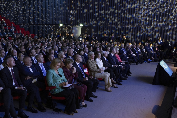 Il Presidente della Repubblica, Sergio Mattarella, all’Auditorium del Science Gateway, per la celebrazione dei 70 anni del CERN.
