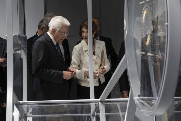 Il Presidente della Repubblica Sergio Mattarella all’Auditorium del Science Gateway, per la celebrazione dei 70 anni del CERN. 

