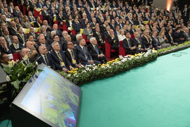 Il Presidente della Repubblica, Sergio Mattarella, in occasione degli 80 anni della Coldiretti.