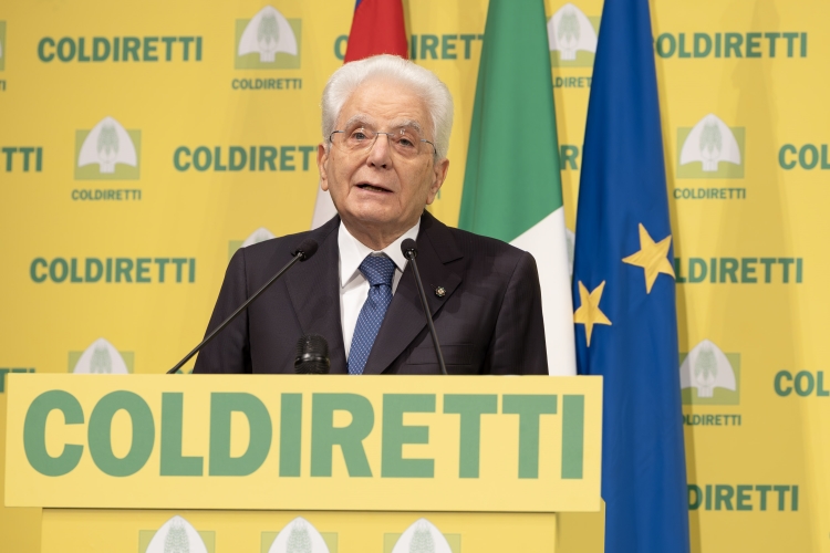 Il Presidente della Repubblica, Sergio Mattarella, in occasione degli 80 anni della Coldiretti.