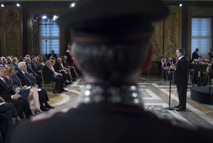 Il Presidente Sergio Mattarella assiste al concerto eseguito dall'Orchestra Giovanile Luigi Cherubini