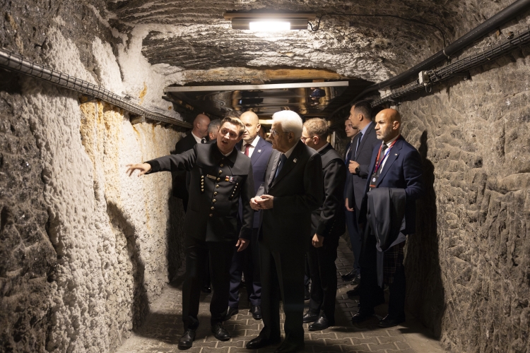 Il Presidente della Repubblica Sergio Mattarella nelle Miniere di sale di Wieliczka

