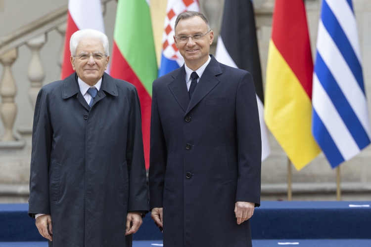 Il Presidente della Repubblica Sergio Mattarella con Andrzej Duda, Presidente della Repubblica di Polonia, in occasione della partecipazione alla XIX Riunione dei Capi di Stato del Gruppo Arraiolos
