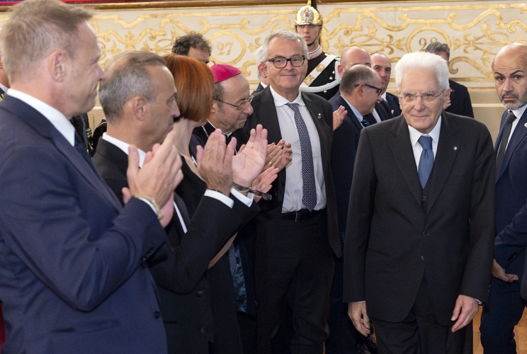 Il Presidente della Repubblica Sergio Mattarella alla celebrazione del 90° anniversario della fondazione del Consorzio Parmigiano Reggiano