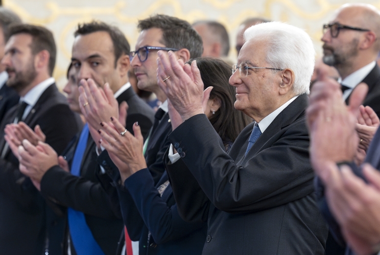 Il Presidente della Repubblica Sergio Mattarella alla celebrazione del 90° anniversario della fondazione del Consorzio Parmigiano Reggiano