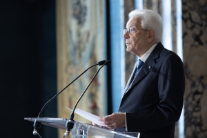 Il Presidente della Repubblica, Sergio Mattarella, in occasione della cerimonia di consegna delle Stelle al Merito del Lavoro per l'anno 2024