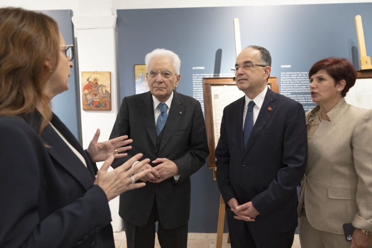 Il Presidente della Repubblica Sergio Mattarella con Bajram Begaj, Presidente della Repubblica d’Albania al MUSARB 
