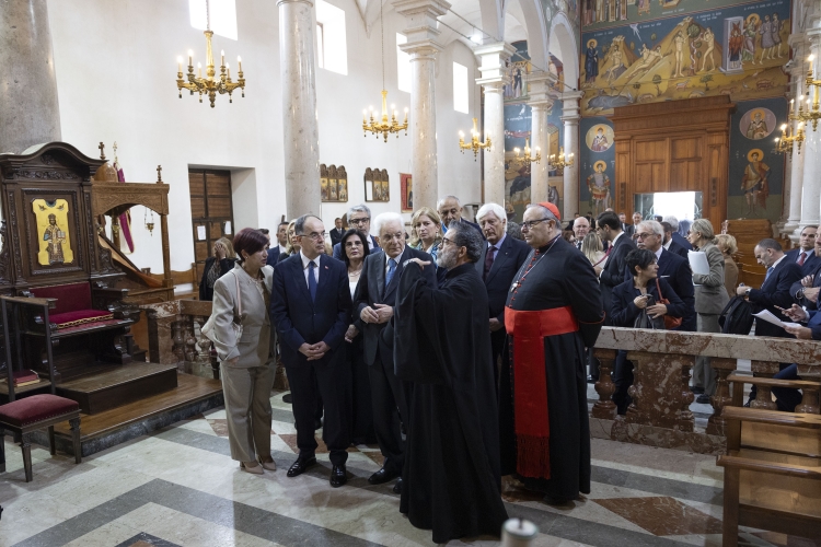 Il Presidente della Repubblica Sergio Mattarella con Bajram Begaj, Presidente della Repubblica d’Albania alla Cattedrale di San Demetrio Megalomartire
