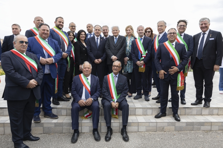 Il Presidente della Repubblica Sergio Mattarella e la Sig.ra Laura a Piana degli Albanesi con Bajram Begaj, Presidente della Repubblica d’Albania e la Signora Armanda Begaj
