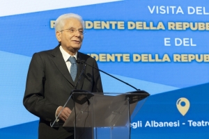 Il Presidente della Repubblica Sergio Mattarella al Teatro del Seminario per l’incontro sulla storia e la cultura Arbëreshe in Sicilia
