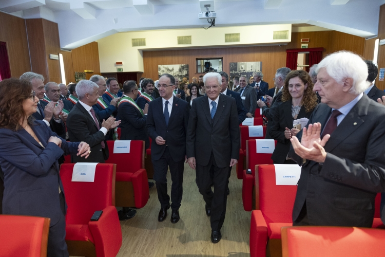 Il Presidente della Repubblica Sergio Mattarella con Bajram Begaj, Presidente della Repubblica d’Albania al Teatro del Seminario per l’incontro sulla storia e la cultura Arbëreshe in Sicilia
