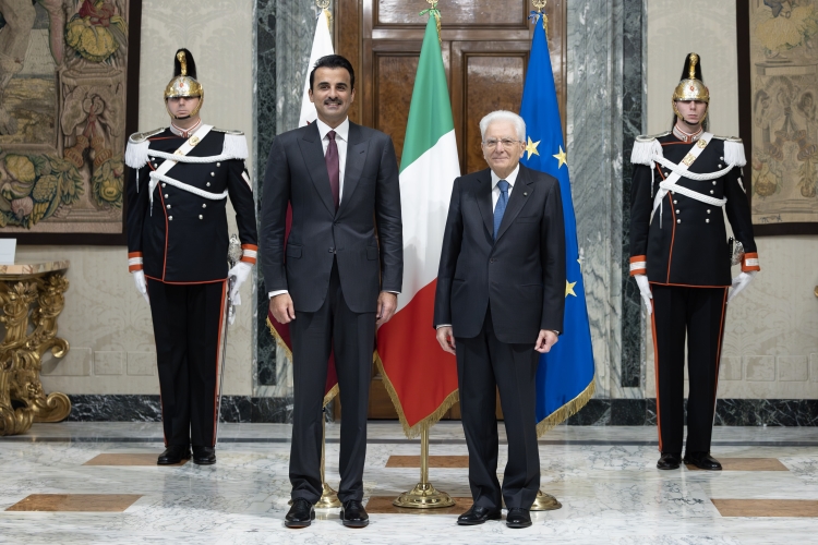 Il Presidente Sergio Mattarella incontra l'Emiro dello Stato del Qatar, lo Sceicco Tamim bin Hamad Al-Thani, in visita di Stato