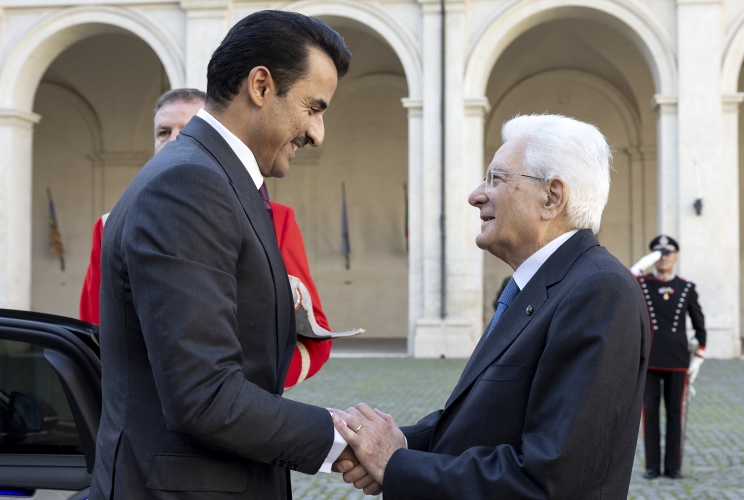 Il Presidente Sergio Mattarella incontra l'Emiro dello Stato del Qatar, lo Sceicco Tamim bin Hamad Al-Thani, in visita di Stato