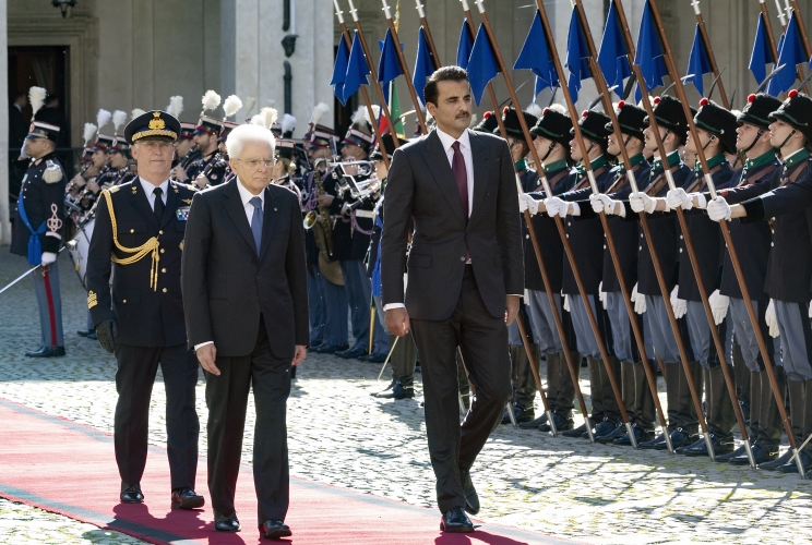 Il Presidente Sergio Mattarella incontra l'Emiro dello Stato del Qatar, lo Sceicco Tamim bin Hamad Al-Thani, in visita di Stato