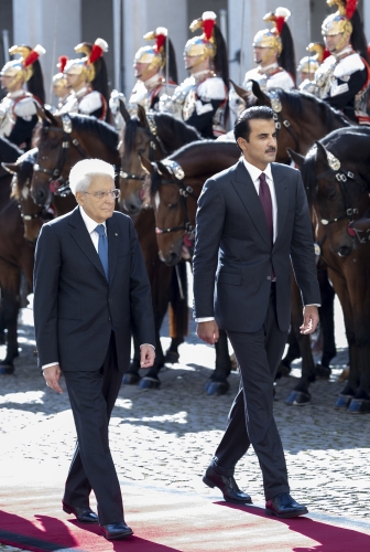 Il Presidente Sergio Mattarella incontra l'Emiro dello Stato del Qatar, lo Sceicco Tamim bin Hamad Al-Thani, in visita di Stato