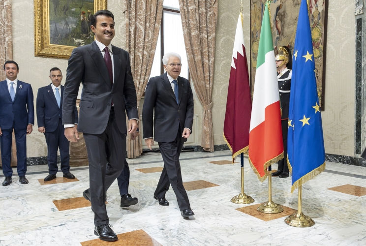 Il Presidente Sergio Mattarella incontra l'Emiro dello Stato del Qatar, lo Sceicco Tamim bin Hamad Al-Thani, in visita di Stato