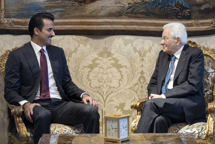 Il Presidente Sergio Mattarella incontra l'Emiro dello Stato del Qatar, lo Sceicco Tamim bin Hamad Al-Thani, in visita di Stato
