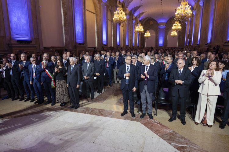 Il Presidente della Repubblica Sergio Mattarella in occasione della cerimonia di inaugurazione della Biennale dell’Economia Cooperativa 

