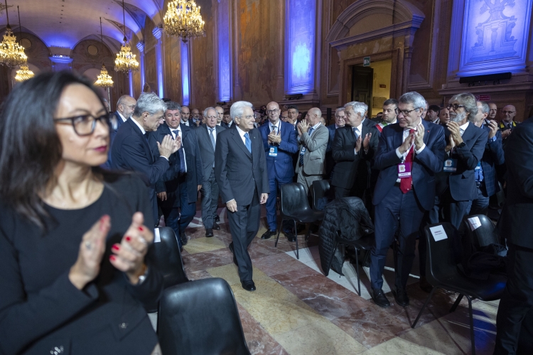 Il Presidente della Repubblica Sergio Mattarella in occasione della cerimonia di inaugurazione della Biennale dell’Economia Cooperativa 
