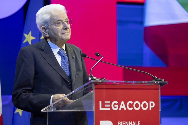 Il Presidente della Repubblica Sergio Mattarella in occasione della cerimonia di inaugurazione della Biennale dell’Economia Cooperativa 
