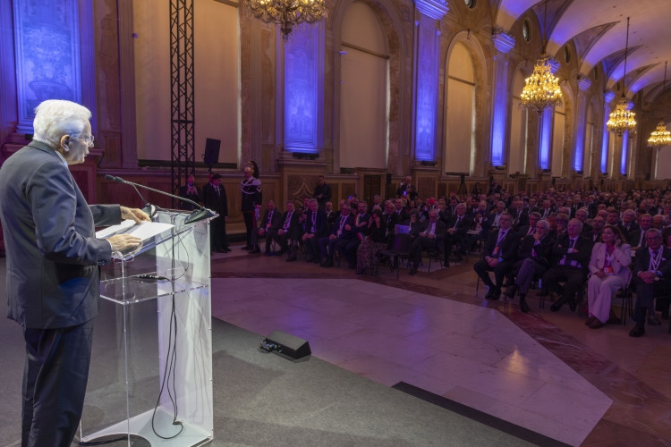 Il Presidente della Repubblica Sergio Mattarella in occasione della cerimonia di inaugurazione della Biennale dell’Economia Cooperativa 
