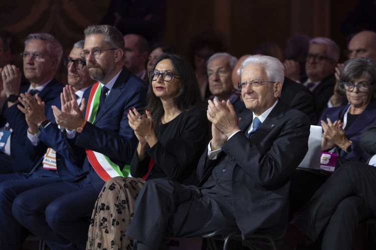 Il Presidente della Repubblica Sergio Mattarella in occasione della cerimonia di inaugurazione della Biennale dell’Economia Cooperativa 

