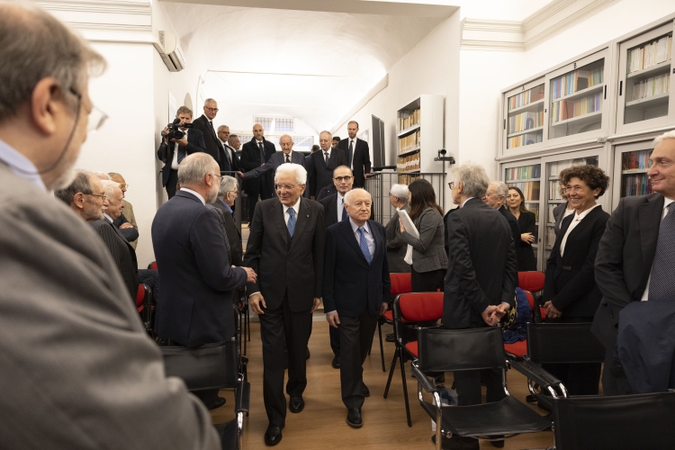 Il Presidente della Repubblica Sergio Mattarella nella sede della Società editrice “Il Mulino”, in occasione del 70° anniversario di Fondazione della Società editrice 
