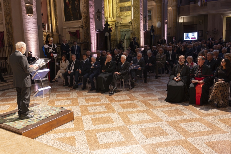 Il Presidente della Repubblica Sergio Mattarella nella sede della Fondazione per le Scienze religiose Giovanni XXIII, in occasione del 70° anniversario della Fondazione 
