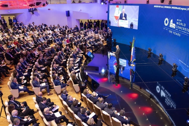 Il Presidente della Repubblica Sergio Mattarella in occasione dell'intervento alla cerimonia della 100^ Giornata Mondiale del Risparmio
