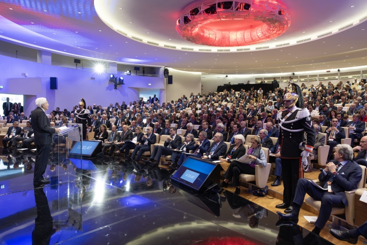 Il Presidente della Repubblica Sergio Mattarella in occasione dell'intervento alla cerimonia della 100^ Giornata Mondiale del Risparmio
