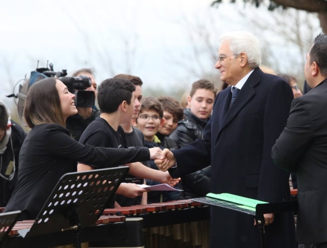 Il Presidente della Repubblica, Sergio Mattarella, al suo arrivo a Castel Pulci, 