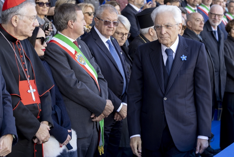 Il Presidente della Repubblica Sergio Mattarella in occasione della celebrazione della "Giornata dell'Unità Nazionale e delle Forze Armate" in Piazza San Marco