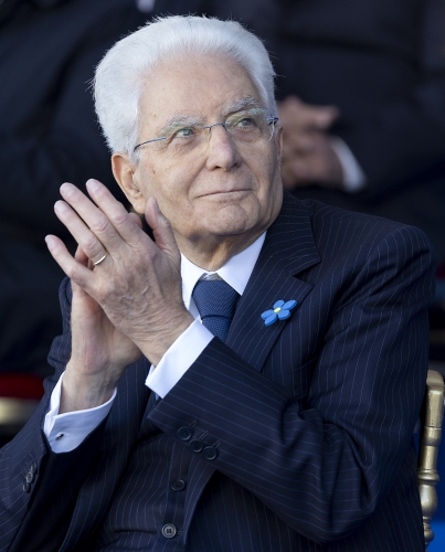 Il Presidente della Repubblica Sergio Mattarella in occasione della celebrazione della "Giornata dell'Unità Nazionale e delle Forze Armate" in Piazza San Marco