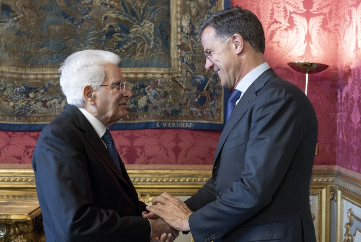 Il Presidente Sergio Mattarella accoglie  Mark Rutte, Segretario generale della NATO