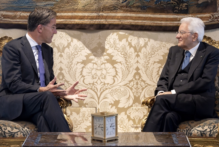 Il Presidente Sergio Mattarella nel corso dei colloqui con  Mark Rutte, Segretario generale della NATO