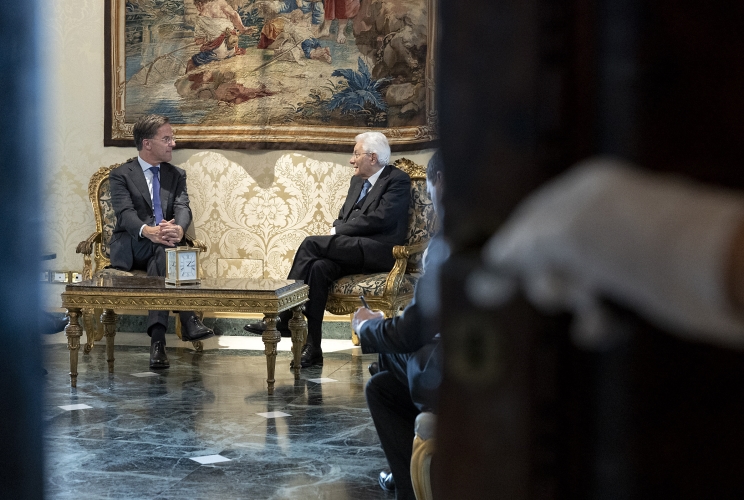 Il Presidente Sergio Mattarella nel corso dei colloqui con  Mark Rutte, Segretario generale della NATO