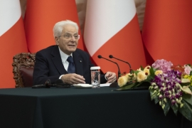 Il Presidente della Repubblica, Sergio Mattarella, e il Presidente della Repubblica Popolare Cinese, Xi Jinping, alla presentazione dei risultati del Forum culturale Italia – Cina

