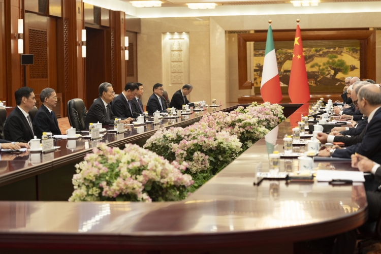 Il Presidente della Repubblica, Sergio Mattarella incontra il Presidente dell’Assemblea Nazionale del Popolo Zhao Leji 
