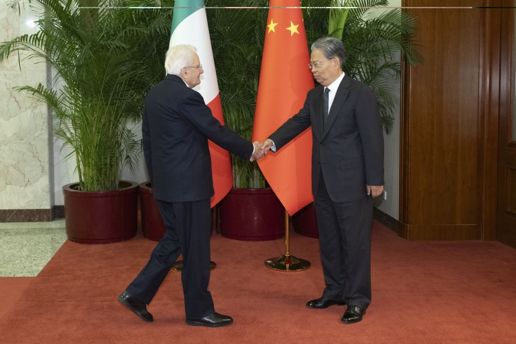 Il Presidente della Repubblica, Sergio Mattarella incontra il Presidente dell’Assemblea Nazionale del Popolo Zhao Leji 
