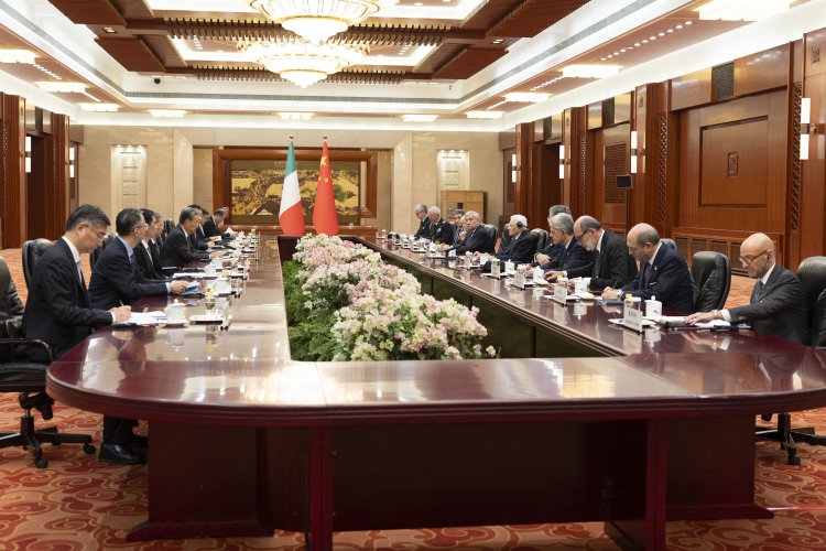Il Presidente della Repubblica, Sergio Mattarella incontra il Presidente dell’Assemblea Nazionale del Popolo Zhao Leji 
