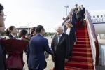 Il Presidente della Repubblica Sergio Mattarella all’aeroporto di Canton, in occasione della visita di Stato  
