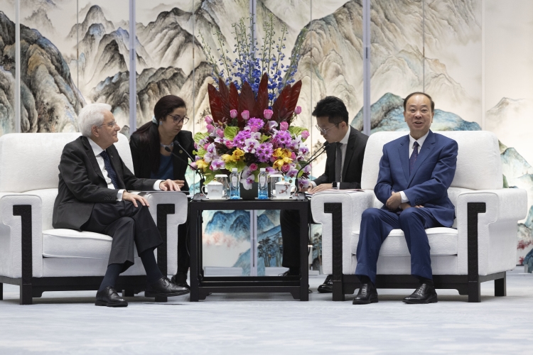 Il Presidente della Repubblica Sergio Mattarella incontra il Segretario Provinciale del PCC Huang Kunming 
